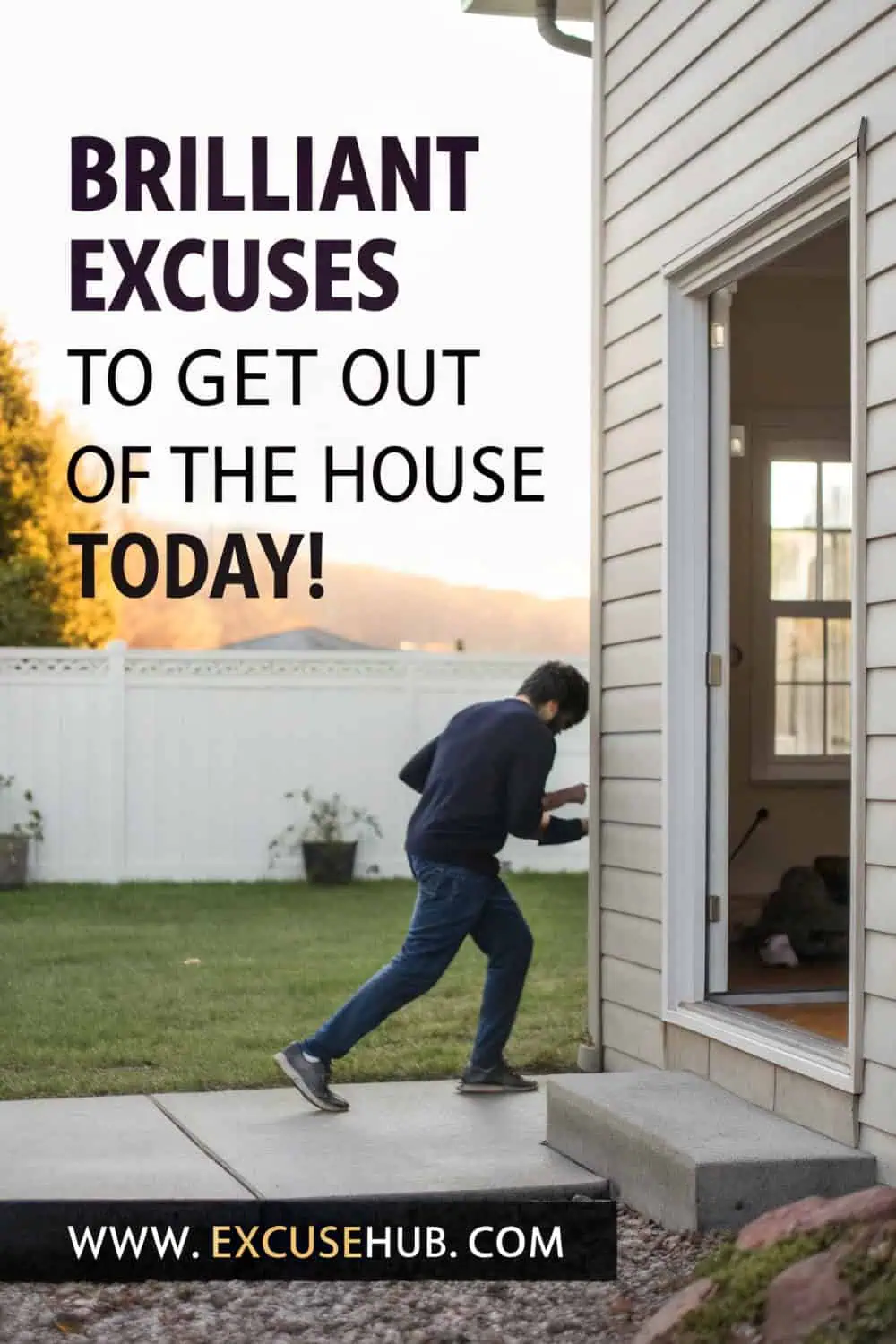 Illustration of brilliant excuses to get out of the house