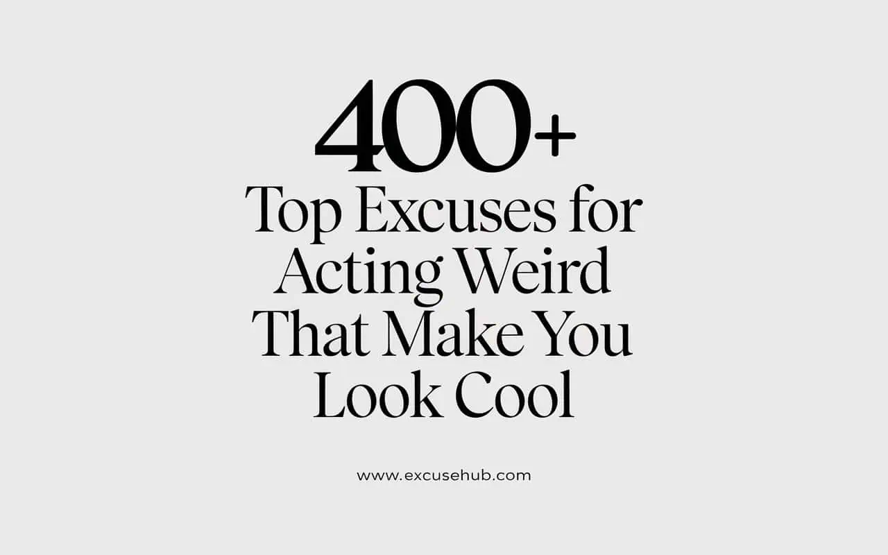 Excuses for Acting Weird