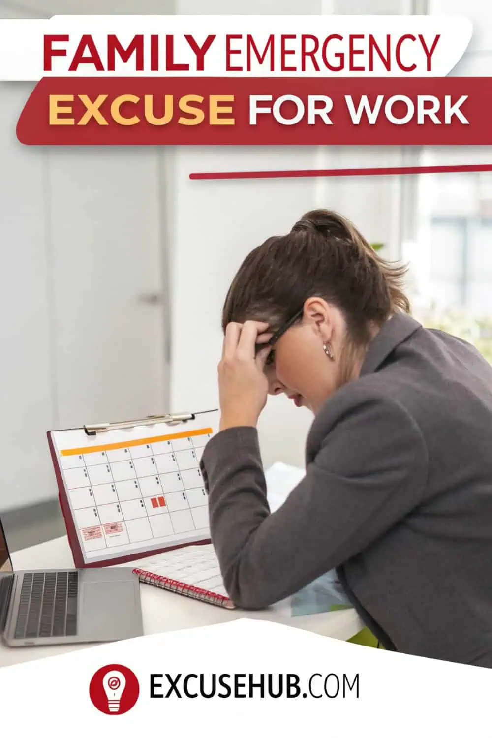 Illustration of a family emergency excuse for work