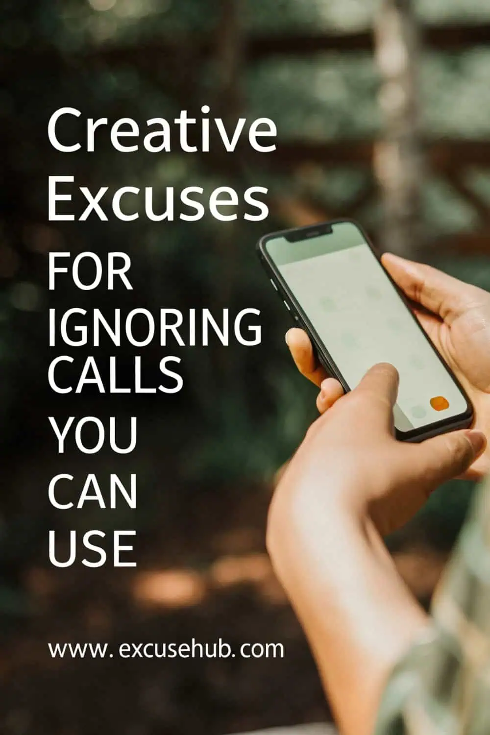 Illustration of creative excuses for ignoring calls