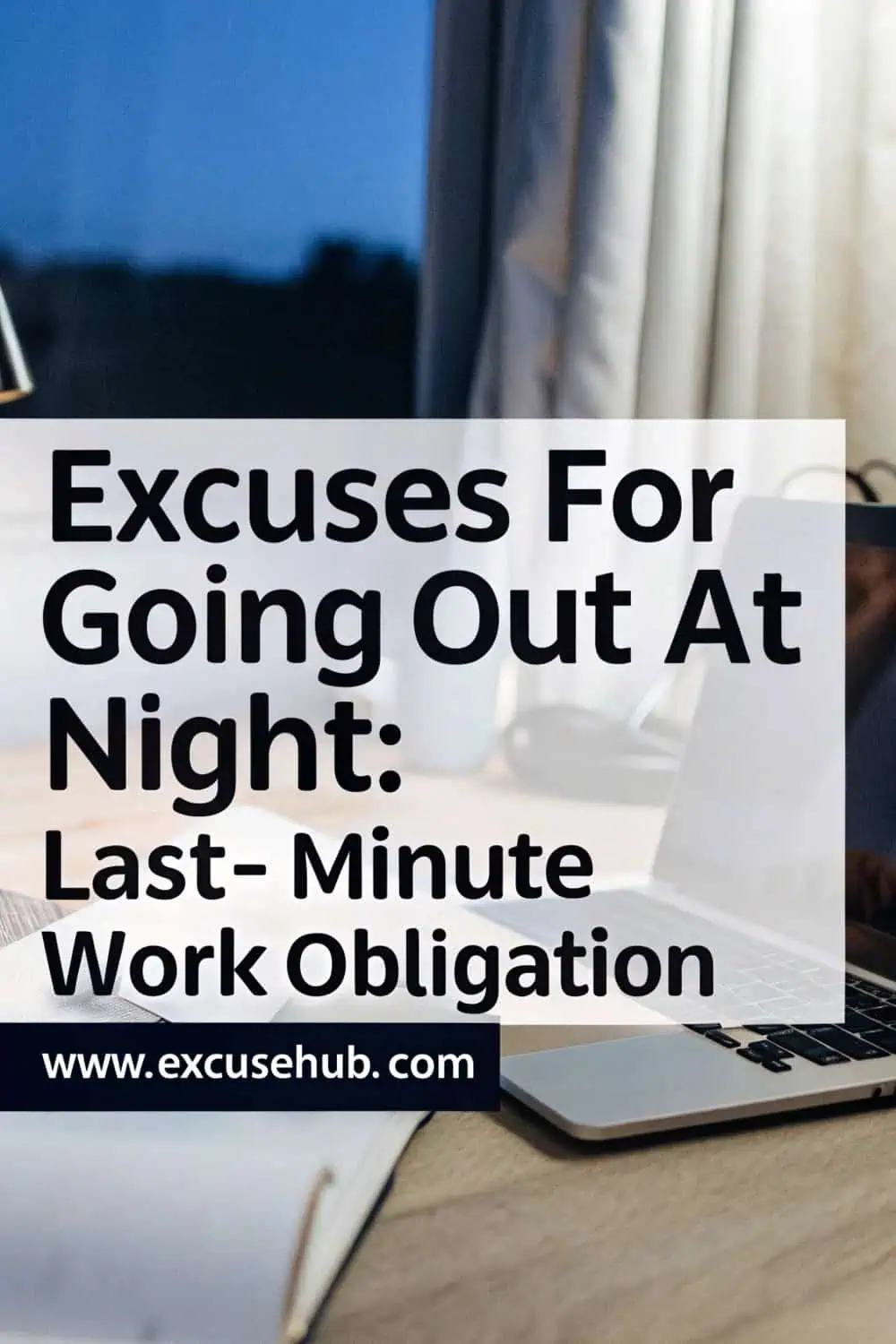 Illustration of a last-minute work excuse for going out at night