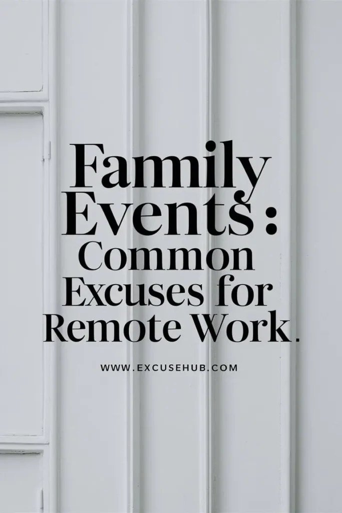 Family Events Common Excuses for Remote Work