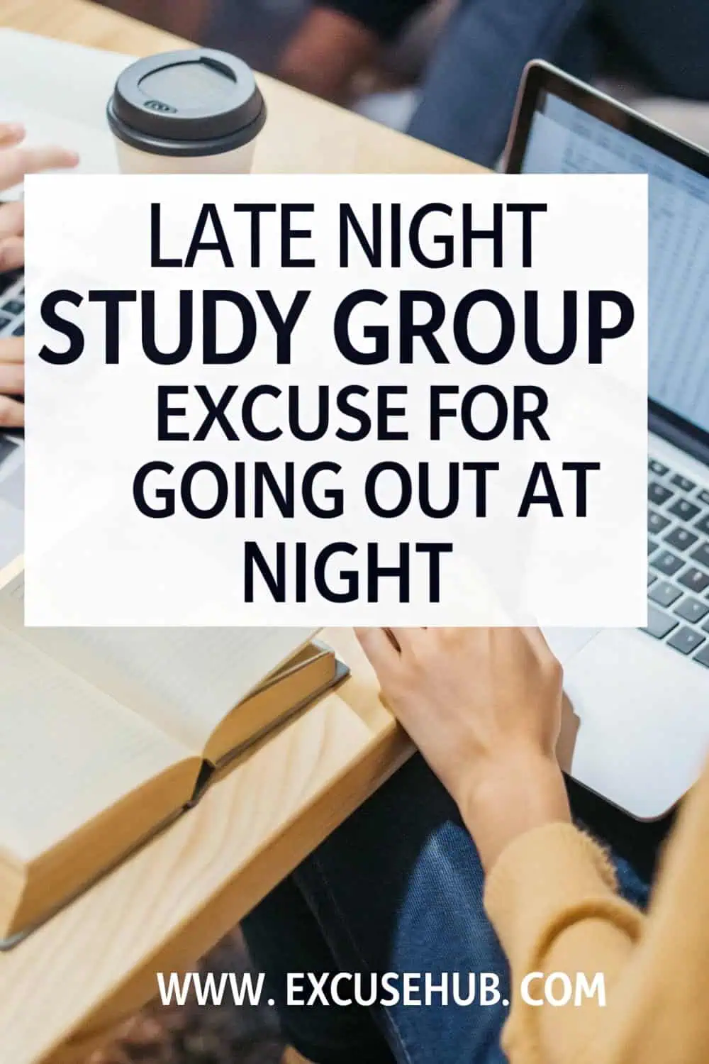 Illustration of a study group excuse for going out at night