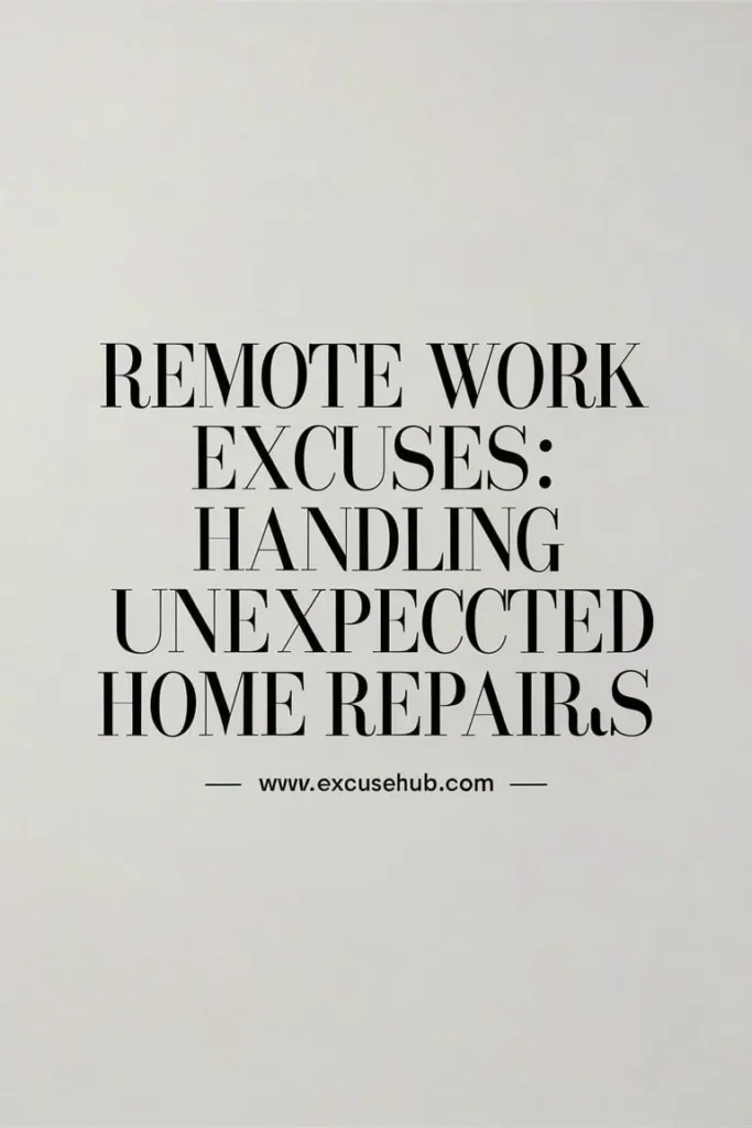 Remote Work Excuses Handling Unexpected Home Repairs