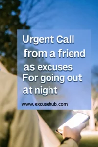 Urgent Call from a Friend as Excuses for Going Out at Night