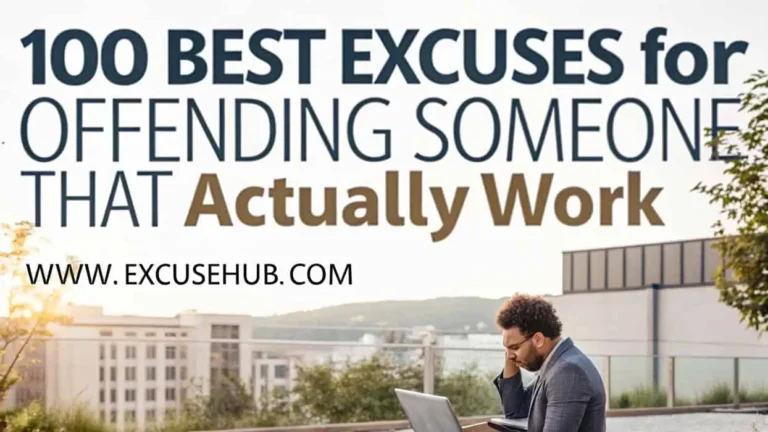 100 Best Excuses for Offending Someone, effective ways to explain and smooth things over from ExcuseHub.com.